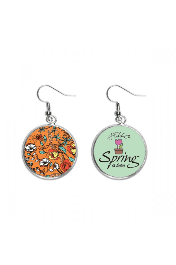 orange modern art lily camellia decoration dangle season sp earring jewelry