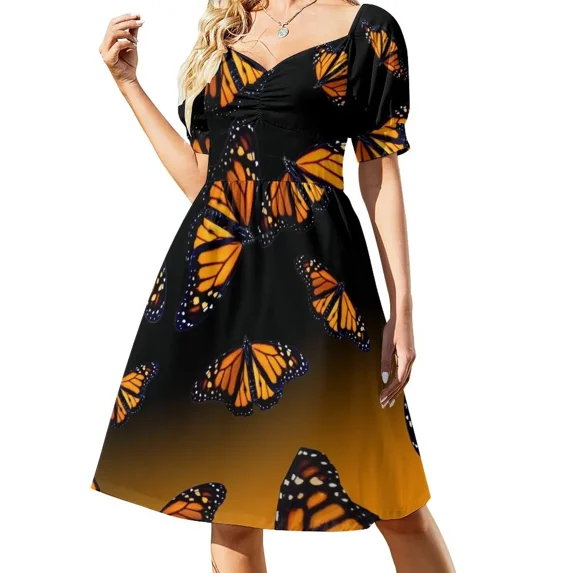 orange monarch butterflys Sleeveless Dress women dress women's summer dress 2024
