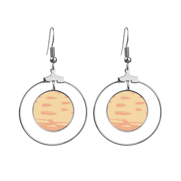 orange s art pattern earrings dangle hoop jewelry drop circle