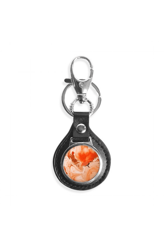 orange white marble modern pattern key link chain keyholder finder hook metal