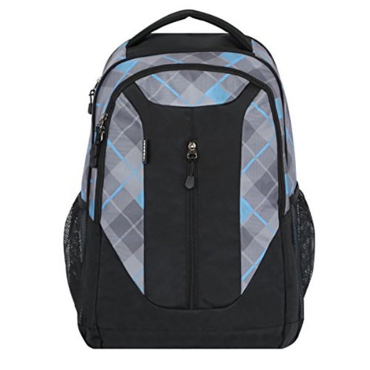 orben vertical zip laptop backpack (blue plaid) - image 1 of 1