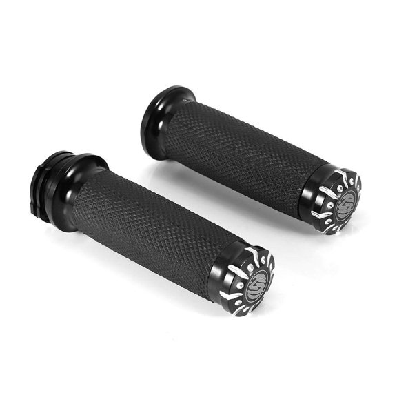 orcycle Handle Bar, 1inch/25mm Motorcycle Handle Bar Hand Grips For Softail Cruiser Chopper Black US