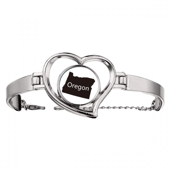 oregon the united states of amemap bracelet heart jewelry wire bangle