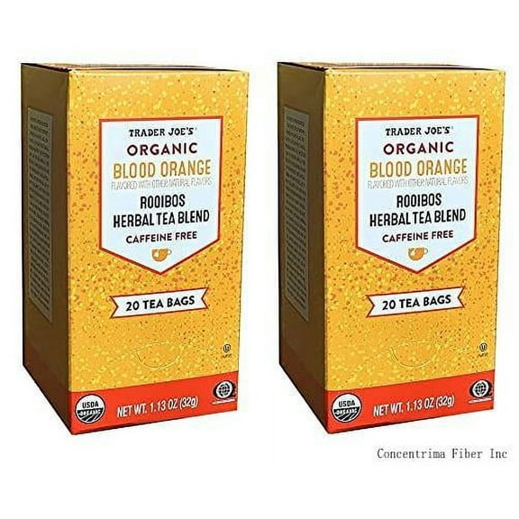 organic blood orange rooibos tea blend, flavored with other natural flavors, caffeine free, 20 tea bags, 1.13 ounces (32 grams) (two pack)
