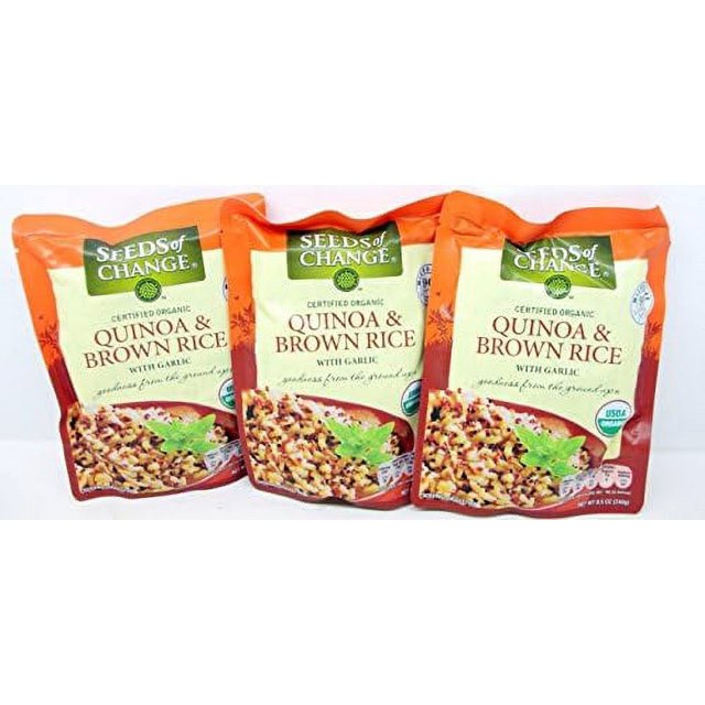 organic quinoa u0026 brown rice with garlic microwave ready