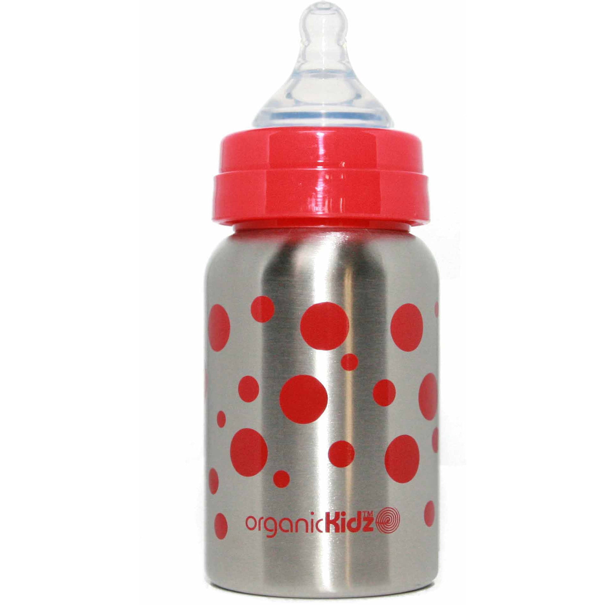 organicKidz 9-oz Stainless Steel Wide Mouthed Baby Bottle, BPA