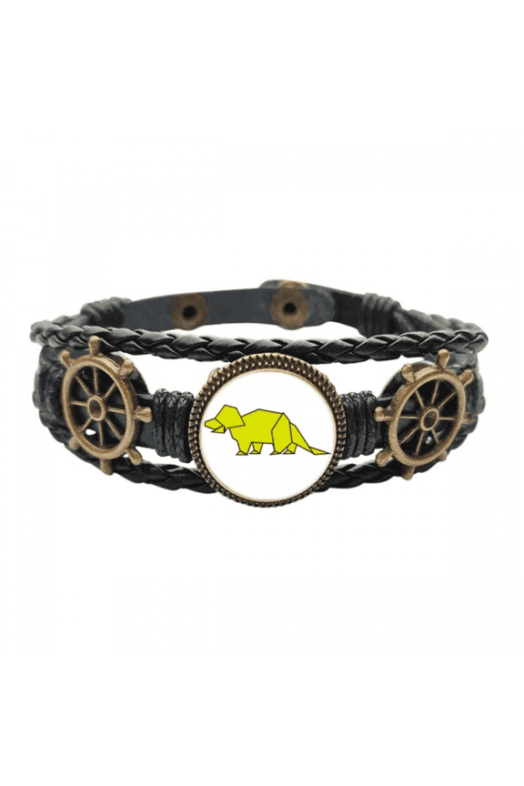 origa dinosaur armor Leather Braided Ocean Bracelet Wristband