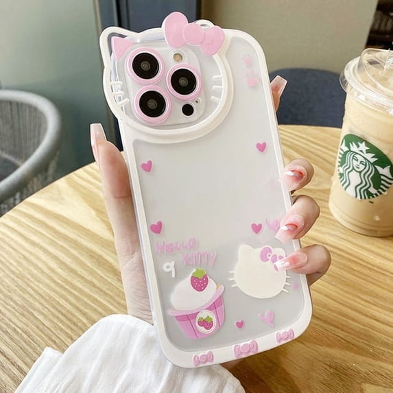 original Hello Kitty Stand Phone Case For iPhone 14 11 13 12 Pro Max XR XS 7 8 Plus SE 2 Shockproof Cover Accessories