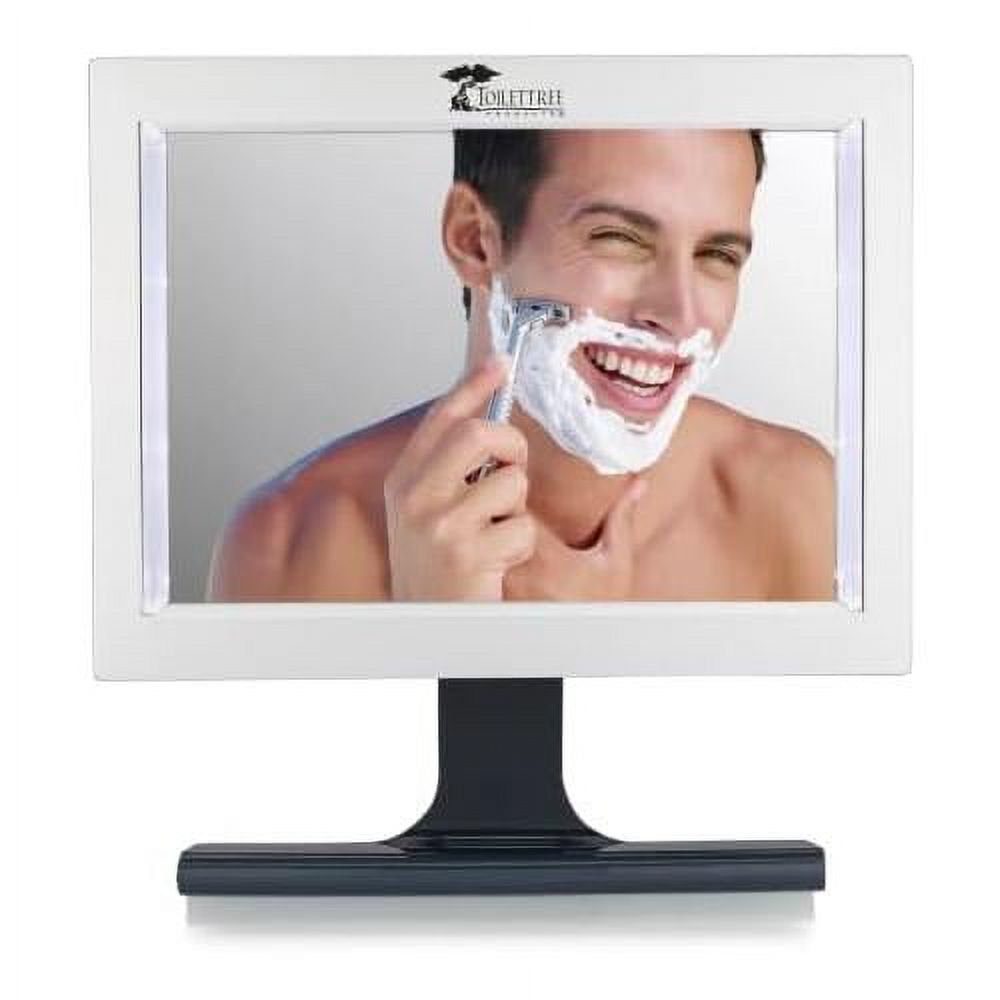 original led fogless shower mirror with squeegee