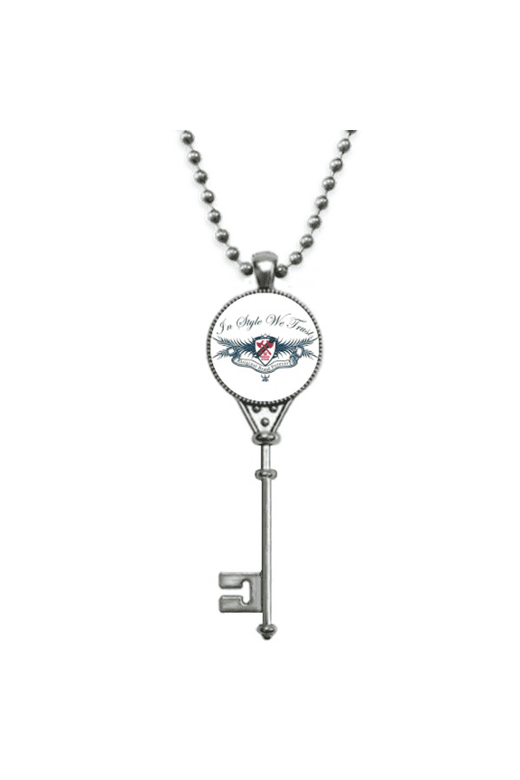 original medieval knights of eu emblem pendant vintage necklsilver key jewelry