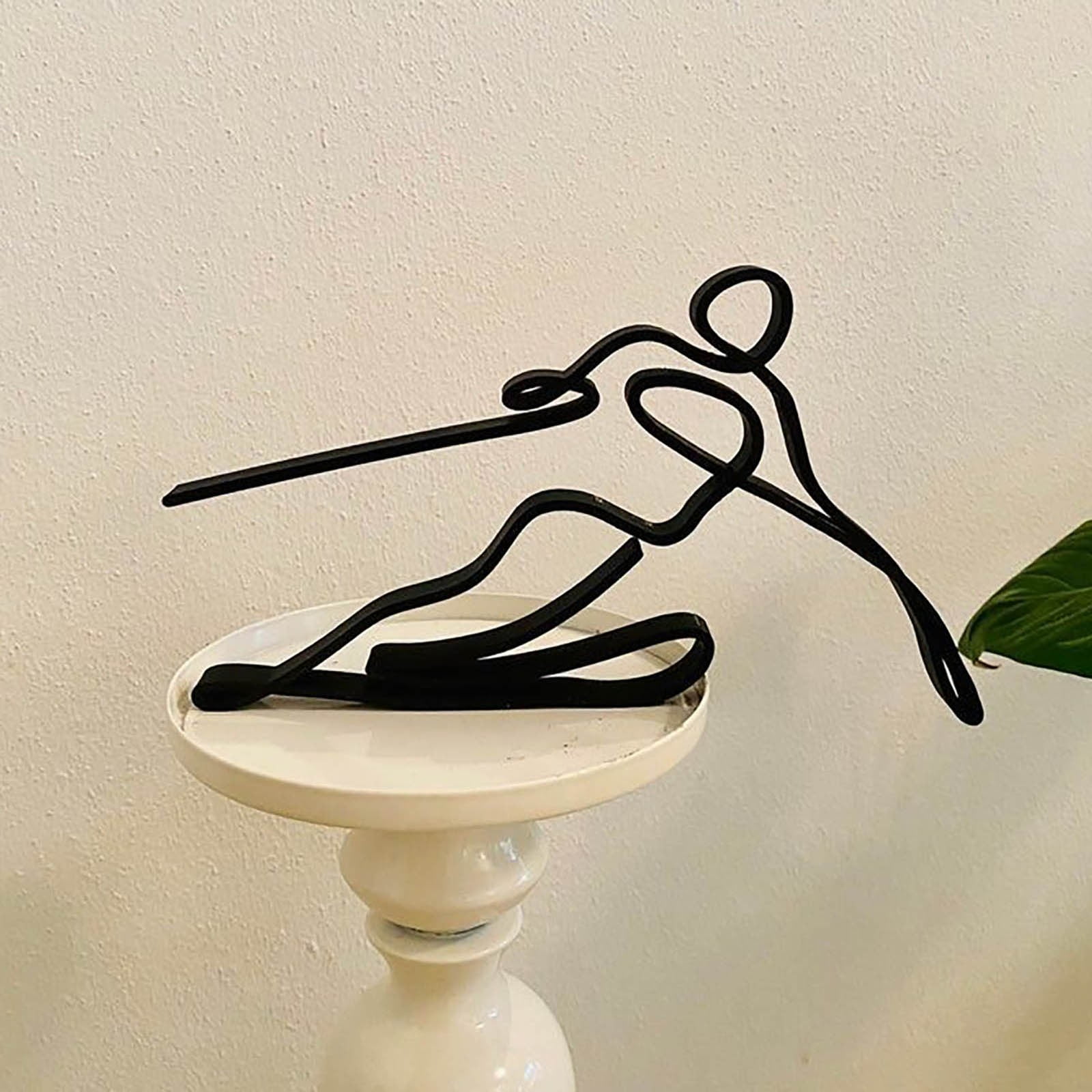 ornament display,Modern Abstract Face Metal Lines Figure Movement Art ...