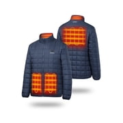 ororo 4-Zone Heated Quilted Jacket for Men with Battery, Lightweight Heating Vest Navy Blue, 2XL