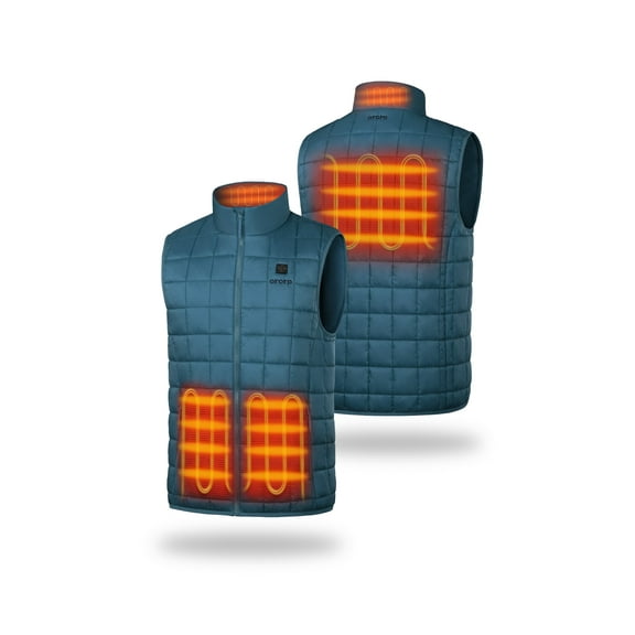 ororo 4-Zone Heated Quilted Vest for Men with Battery, Lightweight Heating Vest (Blue, XL)