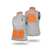 ororo 4-Zone Heated Quilted Vest for Women with Battery, Lightweight Heating Vest (Light Grey, M)