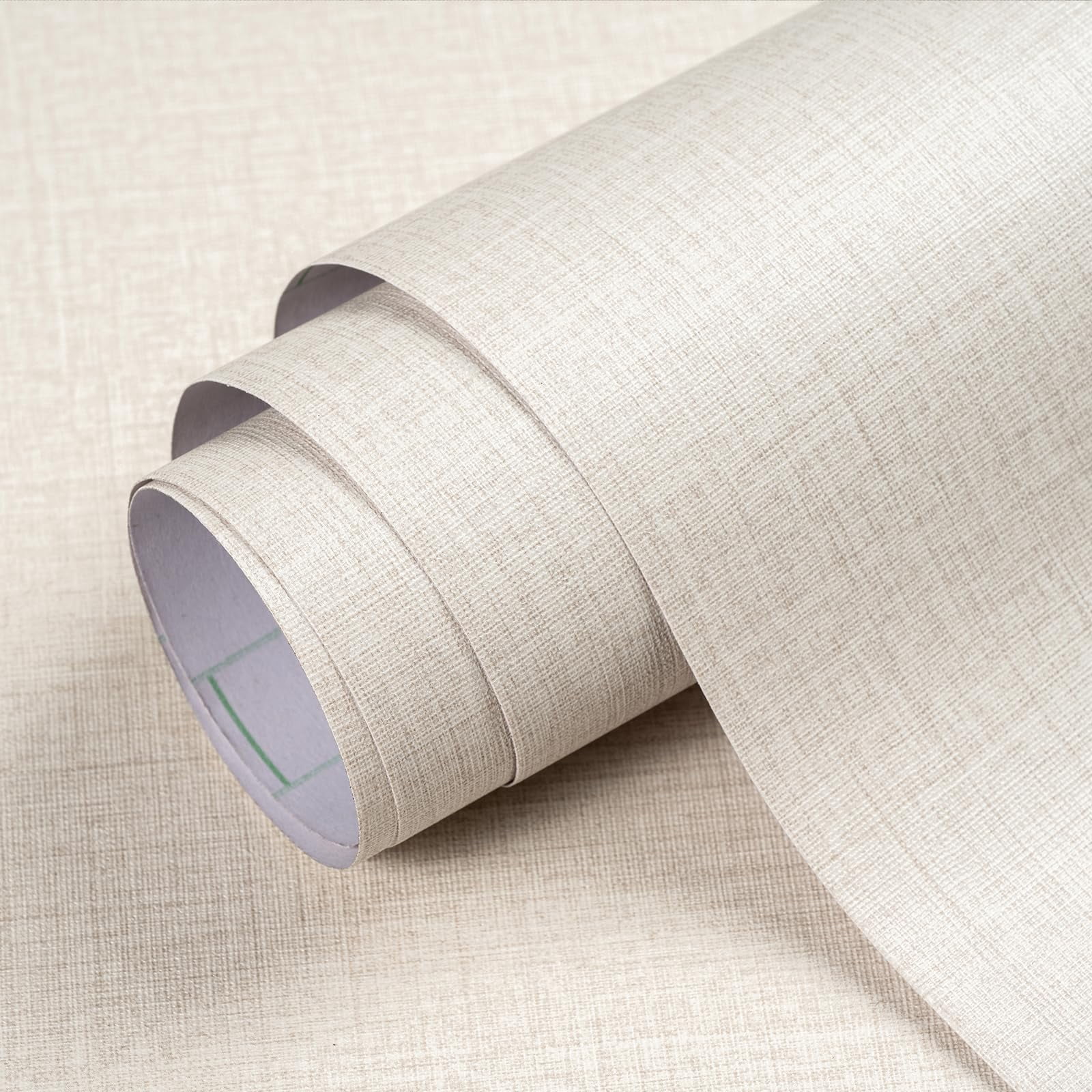osayhome Grasscloth Textured Wallpaper Beige Linen Thick 24