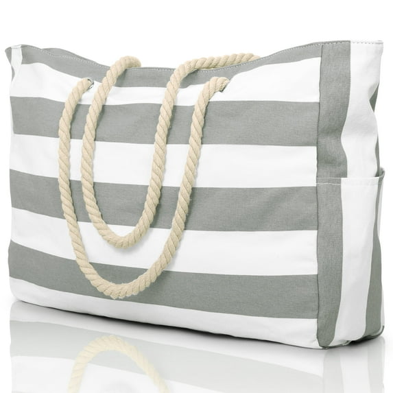 oscaurt Beach Bag Large Beach Tote for Women Weekender Bag with Zipper Waterproof Travel Holiday Essentials for Pool Swim