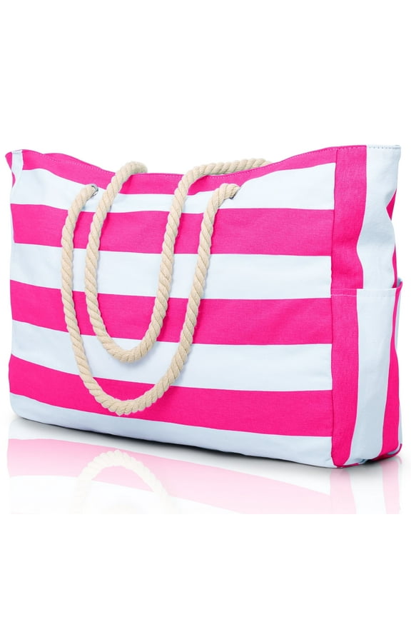 Beach Bag Large Beach Tote for Women Weekender Bag with Zipper Waterproof Travel Holiday Essentials for Swim