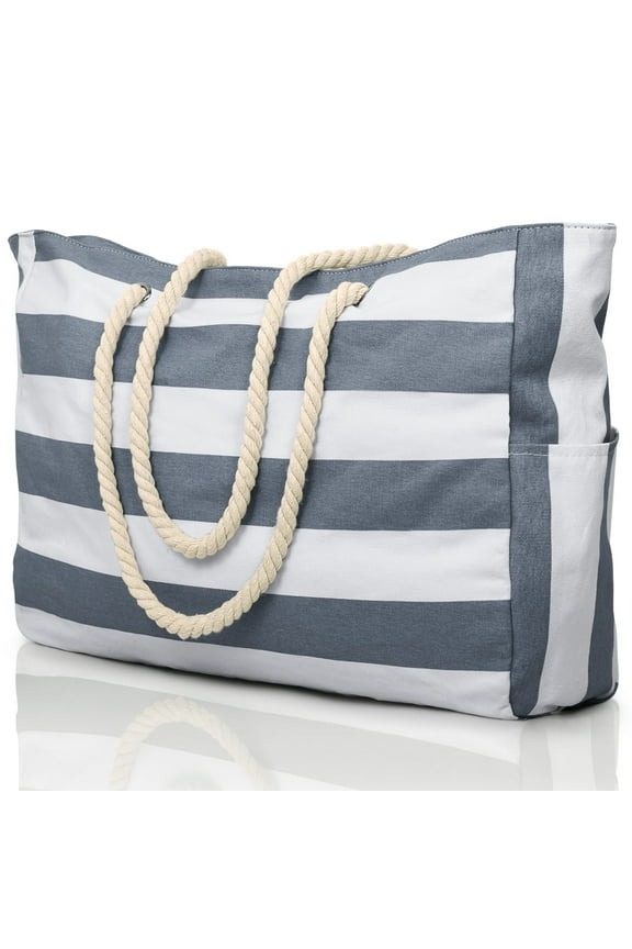 Beach Bag Large Beach Tote for Women Weekender Bag with Zipper Waterproof Travel Holiday Essentials for Pool