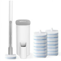 oshang Disposable Toilet Brush - Toilet Bowl Cleaner, Toilet Cleaning Supplies, Toilet Brush with Holder, 14 Refills for Bathroom Cleaning