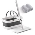 thumbnail image 1 of oshang Flat Mop and Collapsible Bucket OG7, Mop and Bucket for Floor Cleaning, Foldable Bucket with Wheels, 2 Washable & Reusable Microfiber Pads, 1 of 8