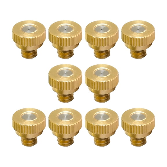 oshhni 10 Pieces Brass Misting Nozzles Convenient for Landscaping Greenhouse Gazebo 0.4mm
