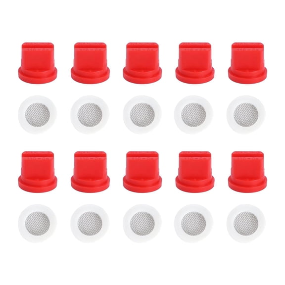 oshhni 10Pcs Flat Tip Nozzles Planting Forestry Replacement Cleaning 110 degree Red