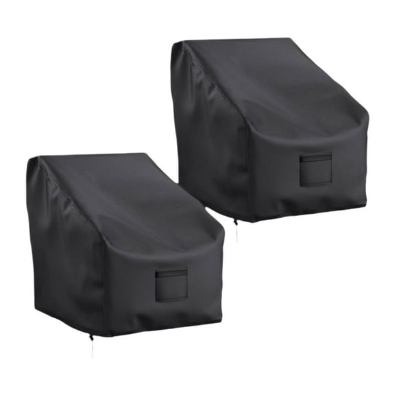 oshhni 2 Pieces Chair Covers Versatile Black Gifts Covers for Lounge Lawn Deep Seat 36inx37inx36in