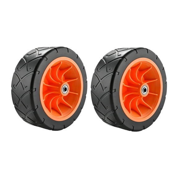 oshhni 2 Pieces Folding Wagon Replacement Wheels Camping Cart Tires for Grass Sand Road 8in Road Orange0.8cm