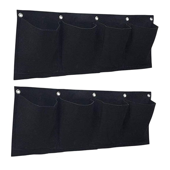 oshhni 2 Pieces Hanging Grow Bags Horizontal Garden Planters for Greenery Vegetable Black