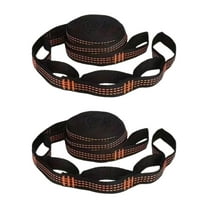 oshhni 2Pcs 2M Straps Hammock Belt Rope for Swing Travel Camping Hammock Orange