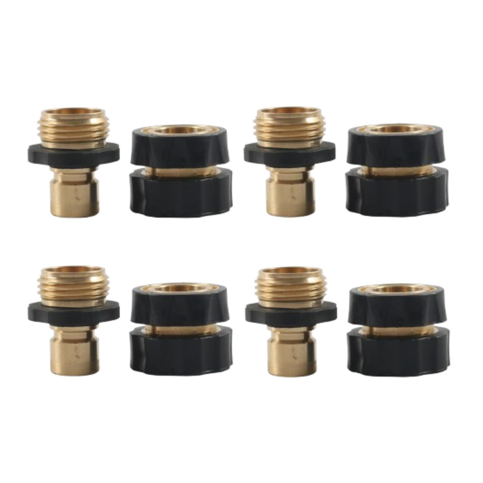 oshhni 4 Pieces 3/4 inch Garden Hose Fitting Quick Connector No Leakage Water Brass