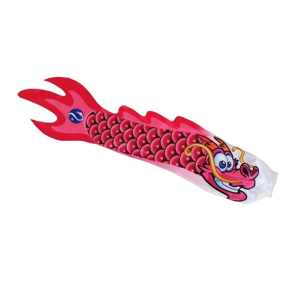 oshhni 5 Options 70cm Dragon Windsock Carp Flag Kite Streamer Hanging Decor Waterproof Rose Red