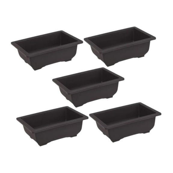 oshhni 5 Pieces Flower Pots Simple Containers for Office Yard Indoor Outdoor Plants Rectangular Large