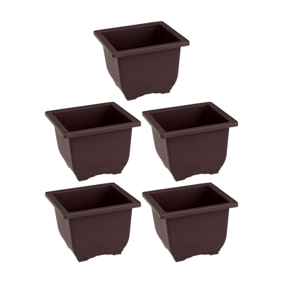 oshhni 5 Pieces Flower Pots Simple Containers for Office Yard Indoor Outdoor Plants Square Deep