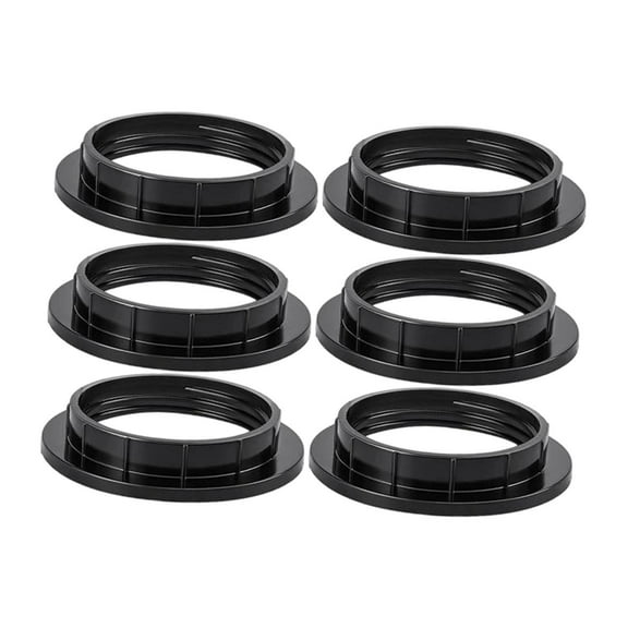 oshhni 6 Pieces E26/E27 Light Socket Shade Rings Retainer Ring for Glass Lampshades Black Bakelite