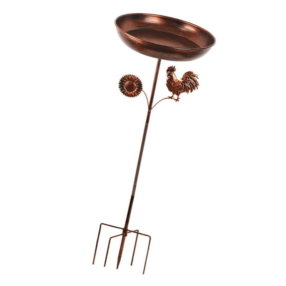 oshhni Bird Bath Easy Installation Stable Base Iron Bird Feeder Bird Lovers Outside