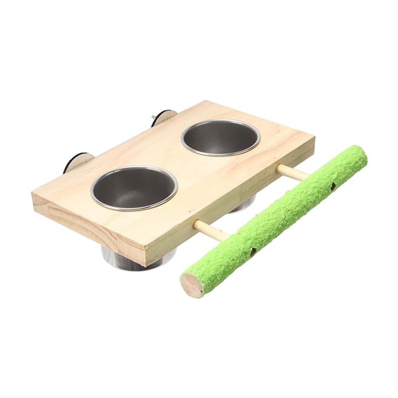 oshhni Bird Feeding Dish Cup Large Capacity Bird Perch for Cockatiel Budgie Conures Double bowl