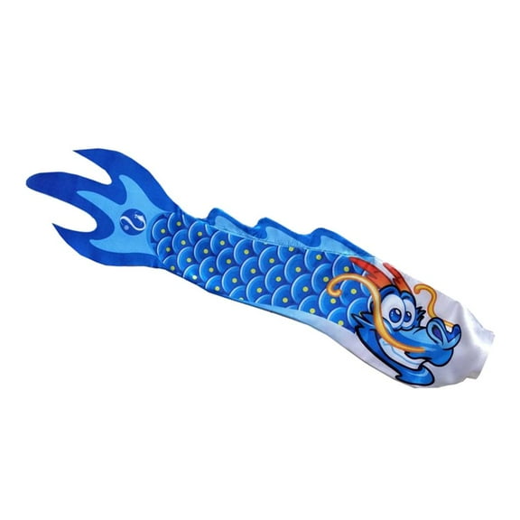 oshhni Blue Dragon Windsock 28" Wind Streamer Flag Garden Camping Spinner Decor