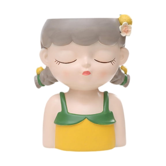 oshhni Bust Vase Sculpture with Drainage Hole Planter for Kitchen Greenhouse Indoor 14cmx11.5cmx18cm