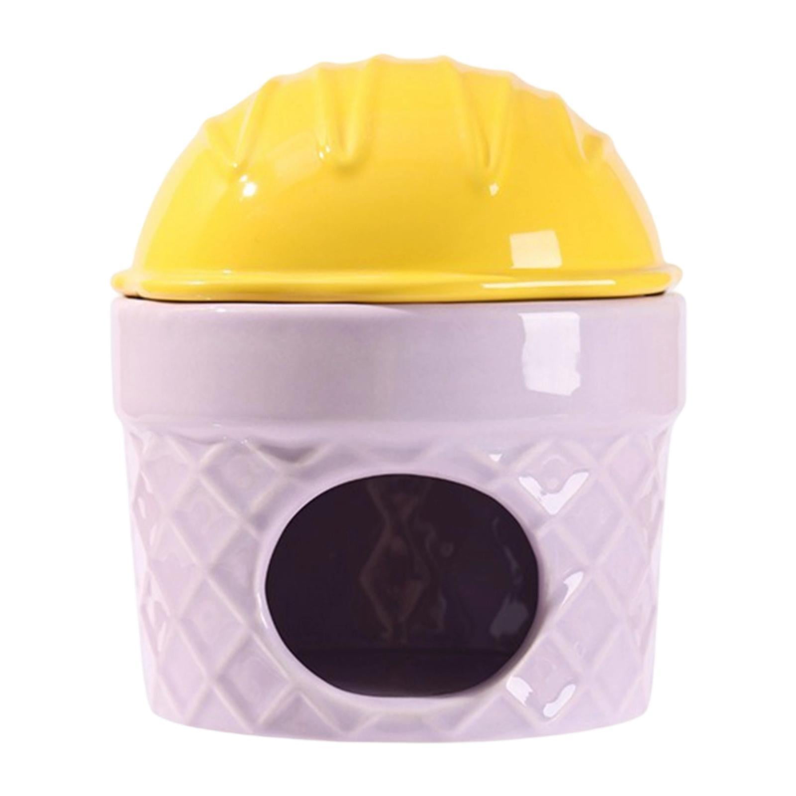 oshhni Ceramic Hamster Nest Hamster Habitats for Dwarf Hamster Ferret Small Animals Yellow