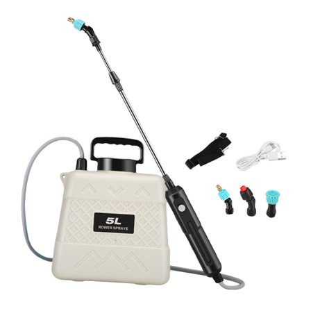 oshhni Electric Sprayer Cleaning Water Sprayer Bottle for Outdoor Household Orchard 5L White