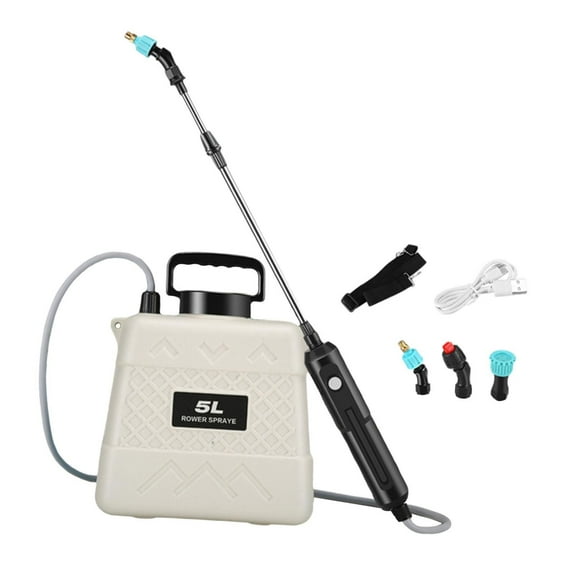 oshhni Electric Sprayer Cleaning Water Sprayer Bottle for Outdoor Household Orchard 5L White