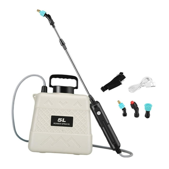 oshhni Electric Sprayer Cleaning Water Sprayer Bottle for Outdoor Household Orchard 5L White