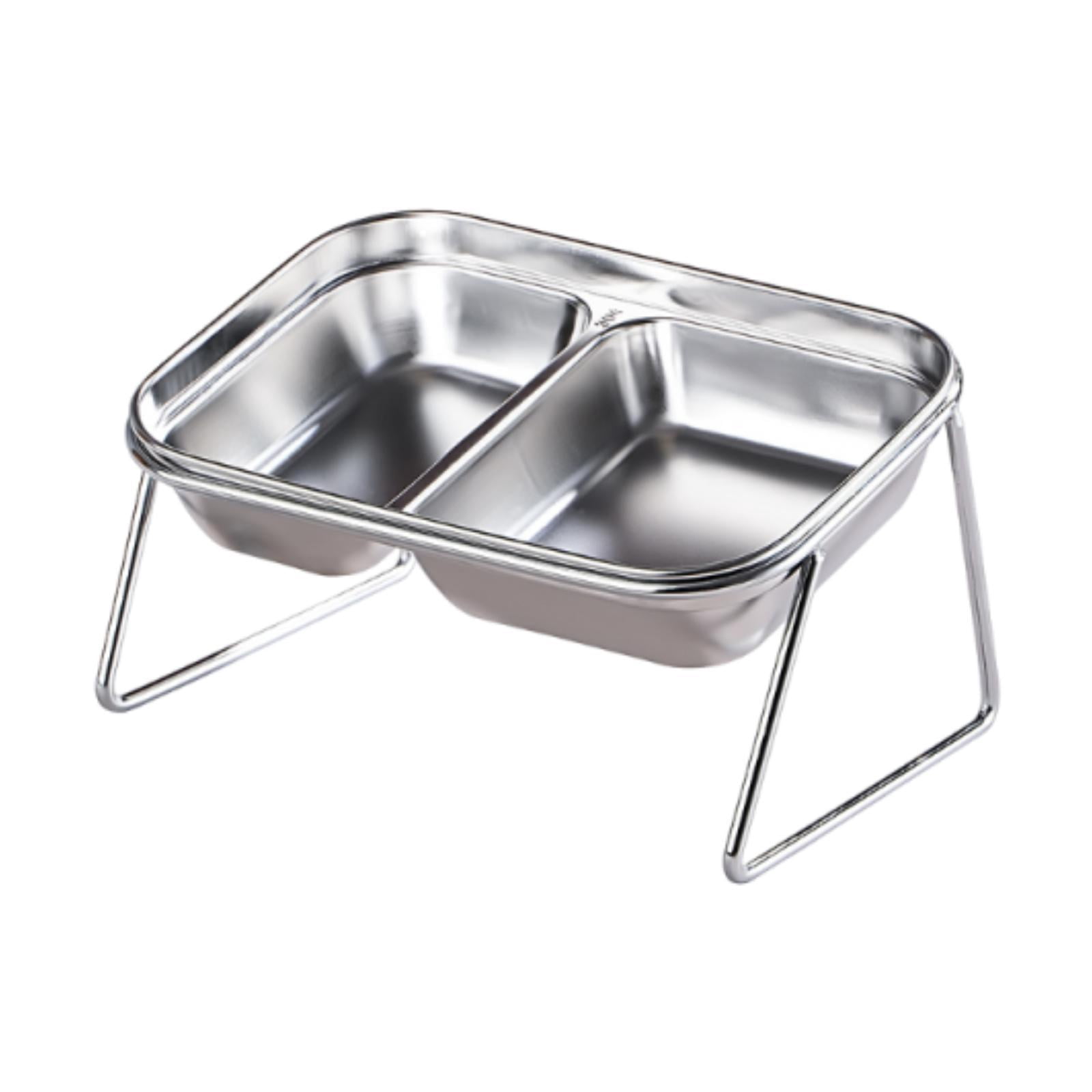 oshhni Elevated Cat Bowls Stainless Steel Dog Feeder Stable Cat Food and Water Bowl