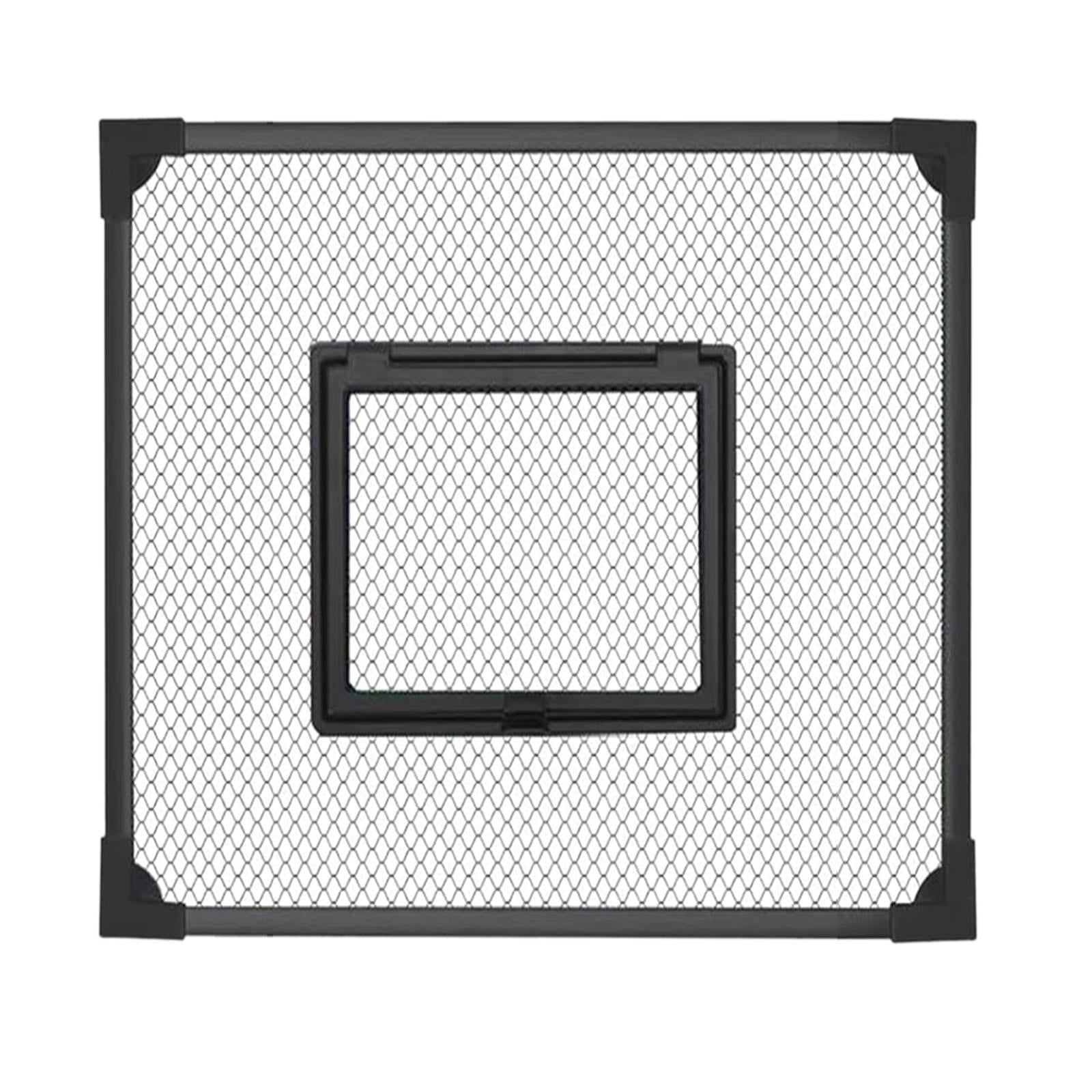 oshhni Fish Tank Cover Self Assembly Anti Jump Net Magnetic Black Mesh 30x30cm