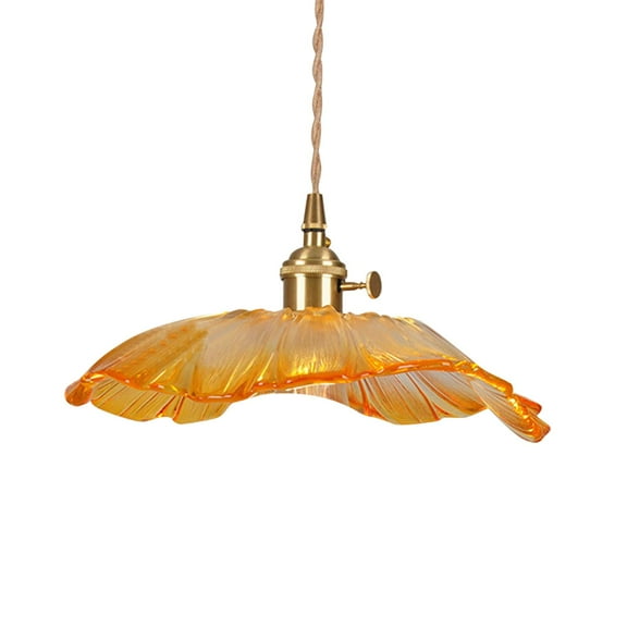 oshhni Flower Pendant Light Classic Hanging Lamp for Kitchen Restaurant Dining Room orange