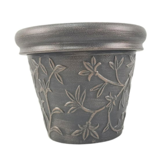 oshhni Flower Pot Antique Vine Pattern Rustic Planter for Home Decor Balcony Garden Coffee