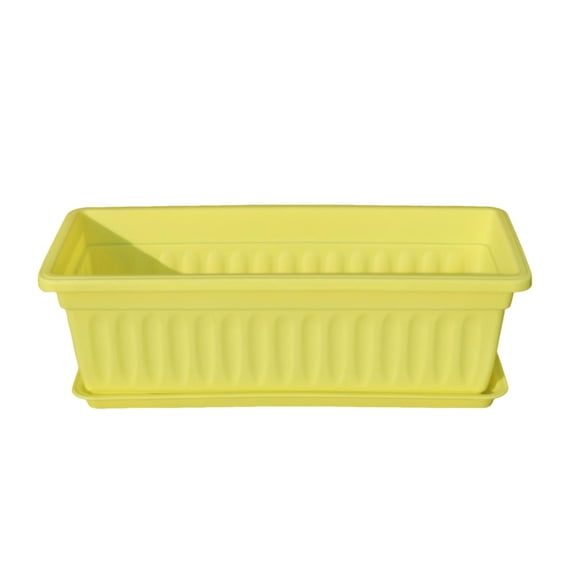 oshhni Flower Pot Vegetable Planting Box Window Box Planter for Deck Porch Entrance Yellow