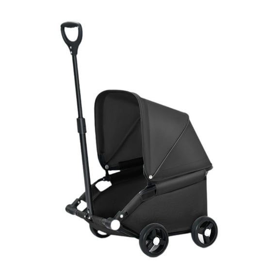 oshhni Foldable Dog Travel Carrier Cat with 4 Wheels Pet Black