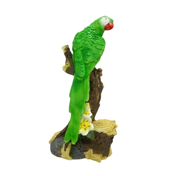 oshhni Garden Parrot Statue Collectible Cute Resin Figurine for Lawn Garden Outdoor Green